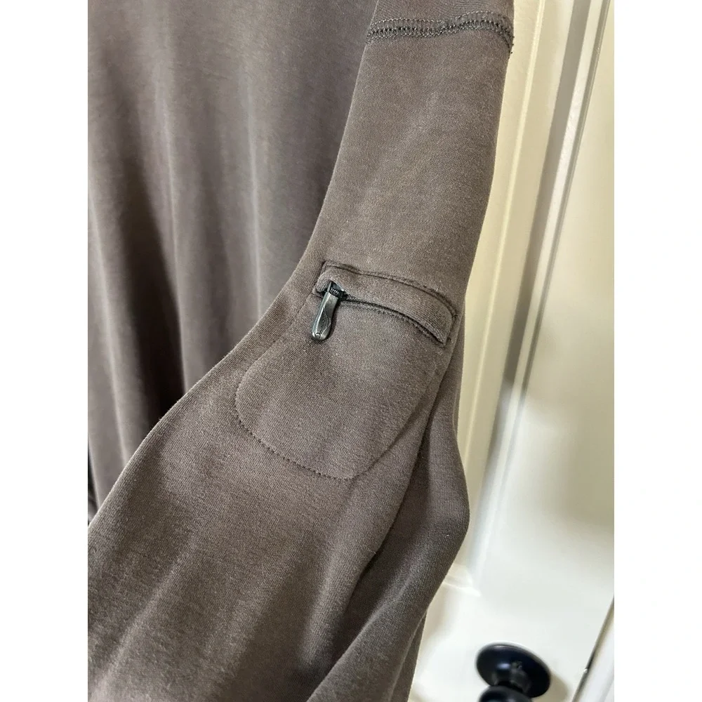 Tommy Bahama Men's Sweater Sz XL Tall Brown Sleeve Pocket 100% Pima Cotton